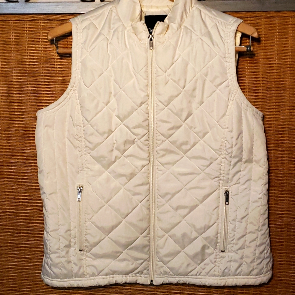 Quilted Women's Cream Colored vest jacket .